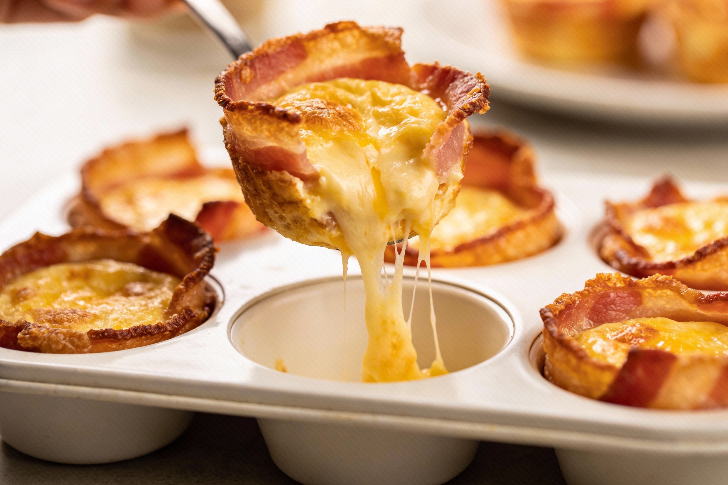 Crispy Ham & Cheese Keto Egg Cups That Meal Prep Themselves