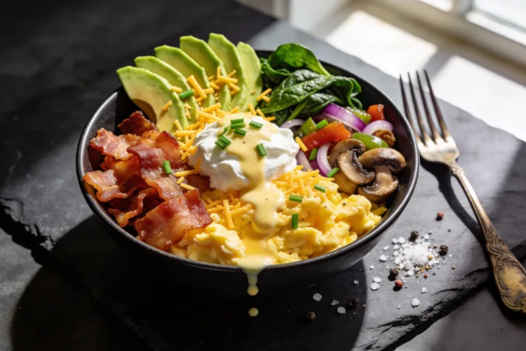 Crave-Worthy Loaded Keto Breakfast Bowls with Bacon & Eggs
