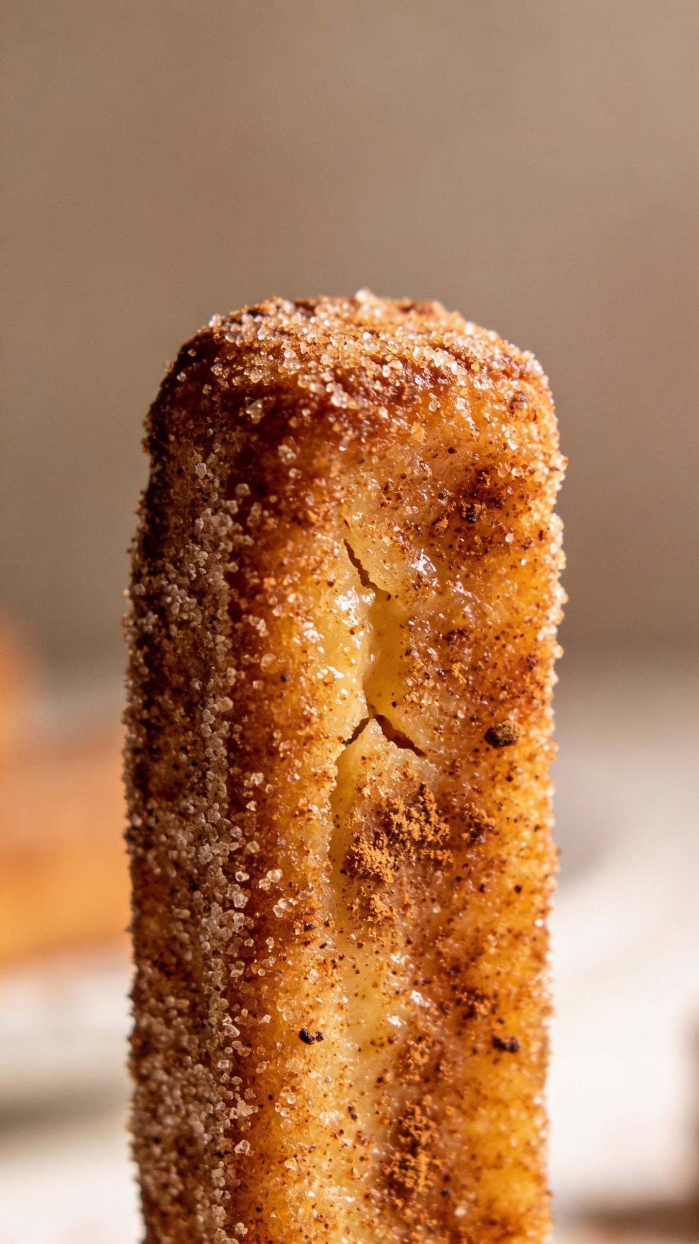 single keto french toast stick with cinnamon sugar crust, macro