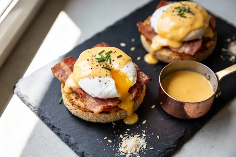 Keto Eggs Benedict with Almond Flour English Muffins Magic