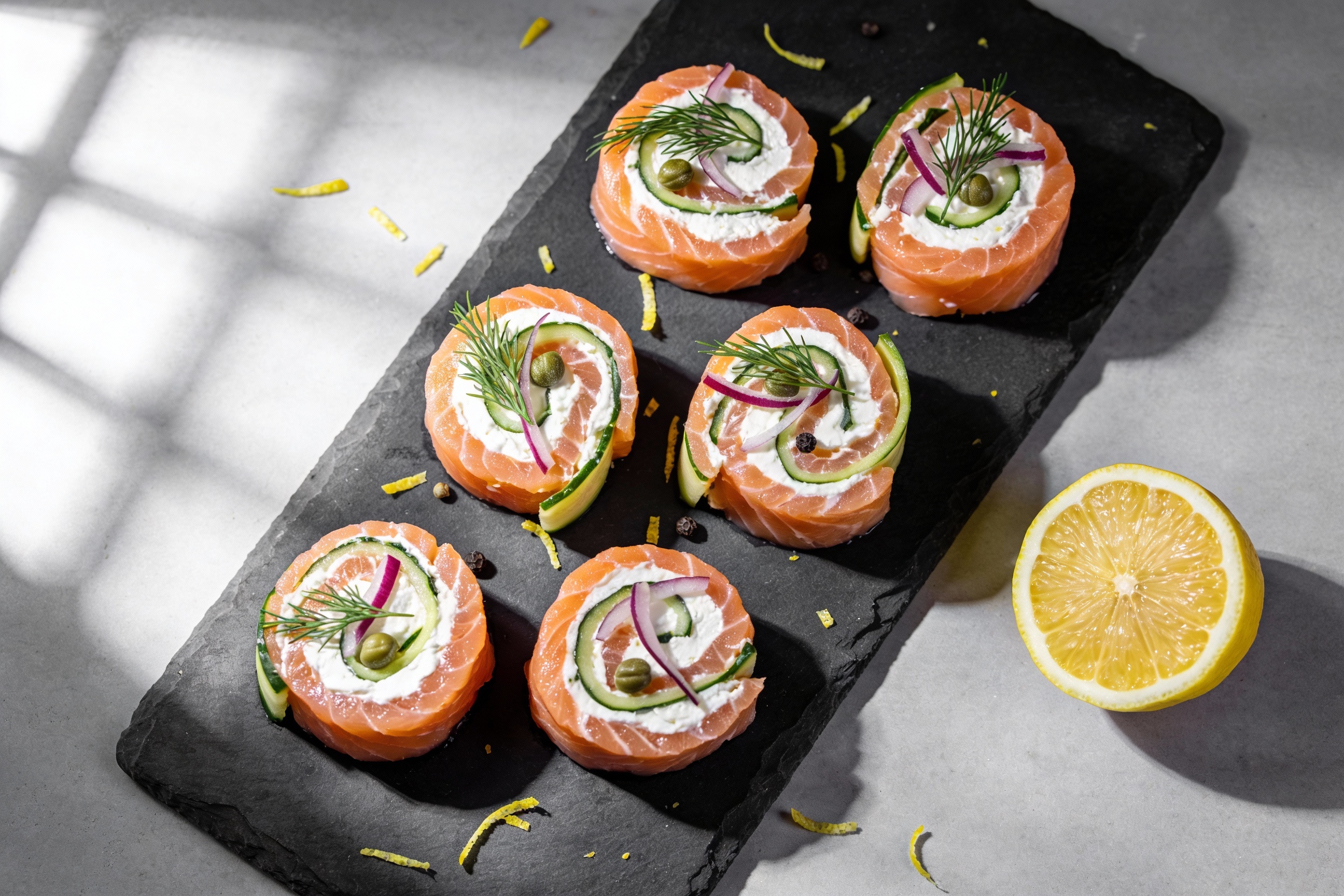 Easy Keto Smoked Salmon & Cream Cheese Roll-Ups Recipe