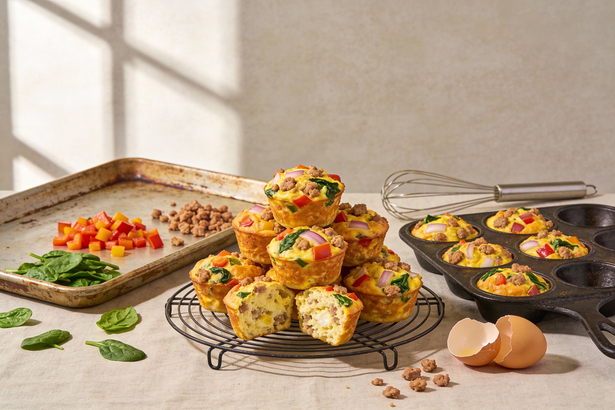 Meal Prep Magic Sausage & Veggie Egg Muffins