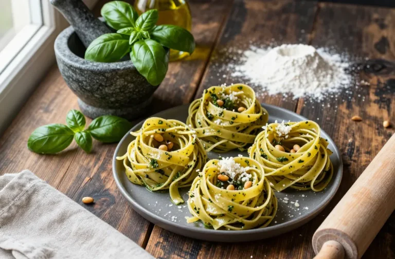 Homemade Fettuccine with Pesto That Tastes Like Summer