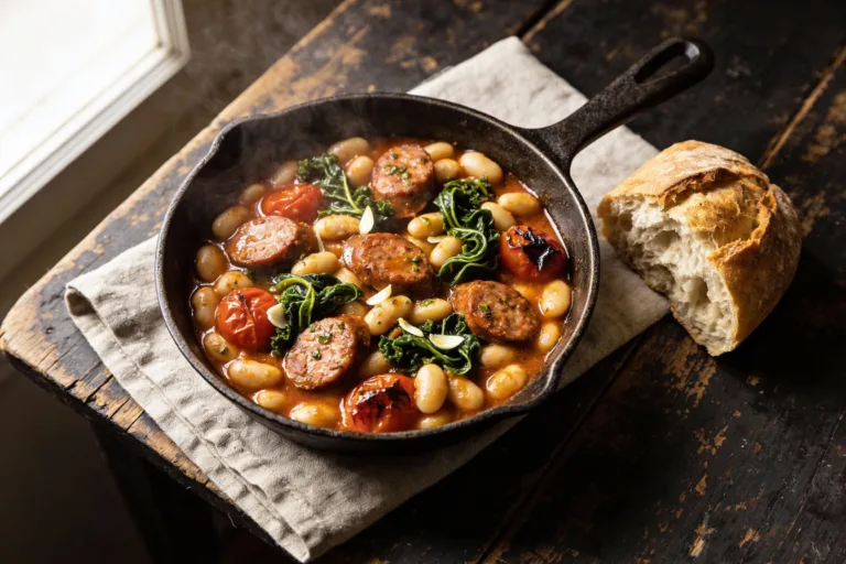 Tuscan Sausage and White Bean Skillet Weeknight Magic