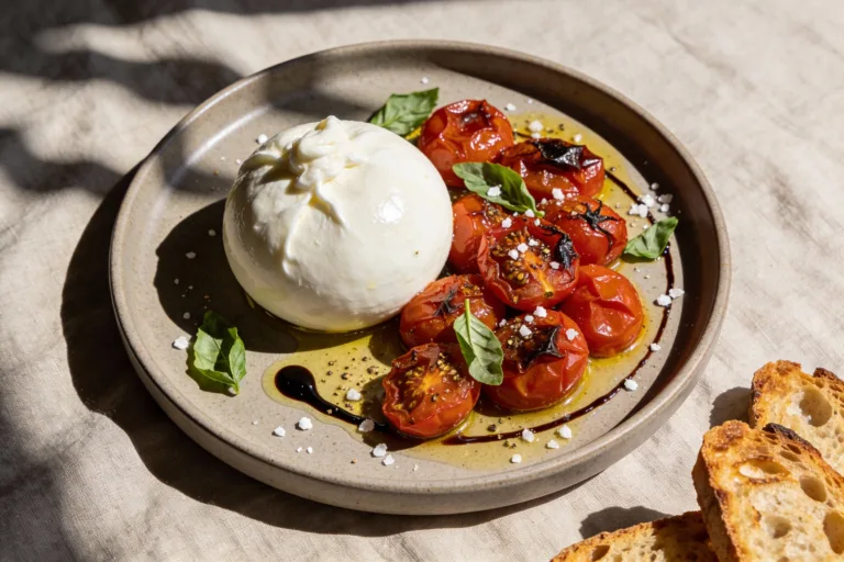 Burrata with Roasted Tomatoes That Feels Effortless Luxury
