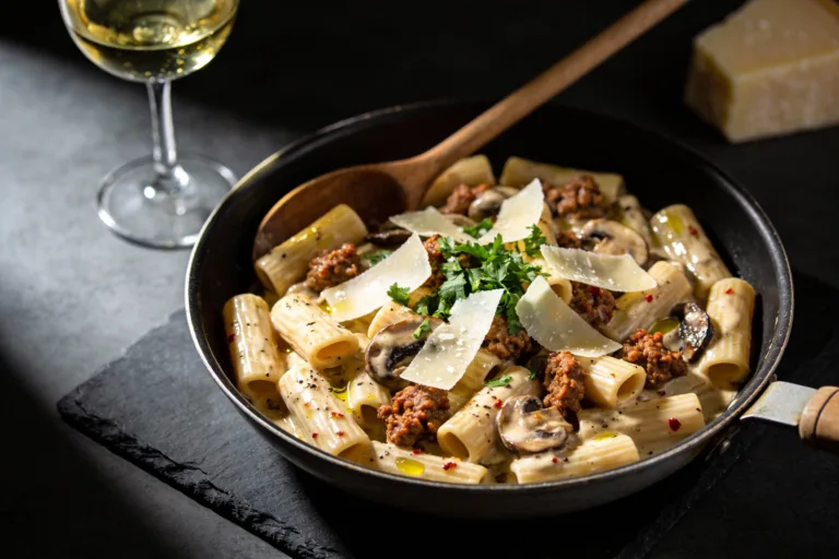 Weeknight Sausage and Mushroom Cream Sauce Pasta Magic
