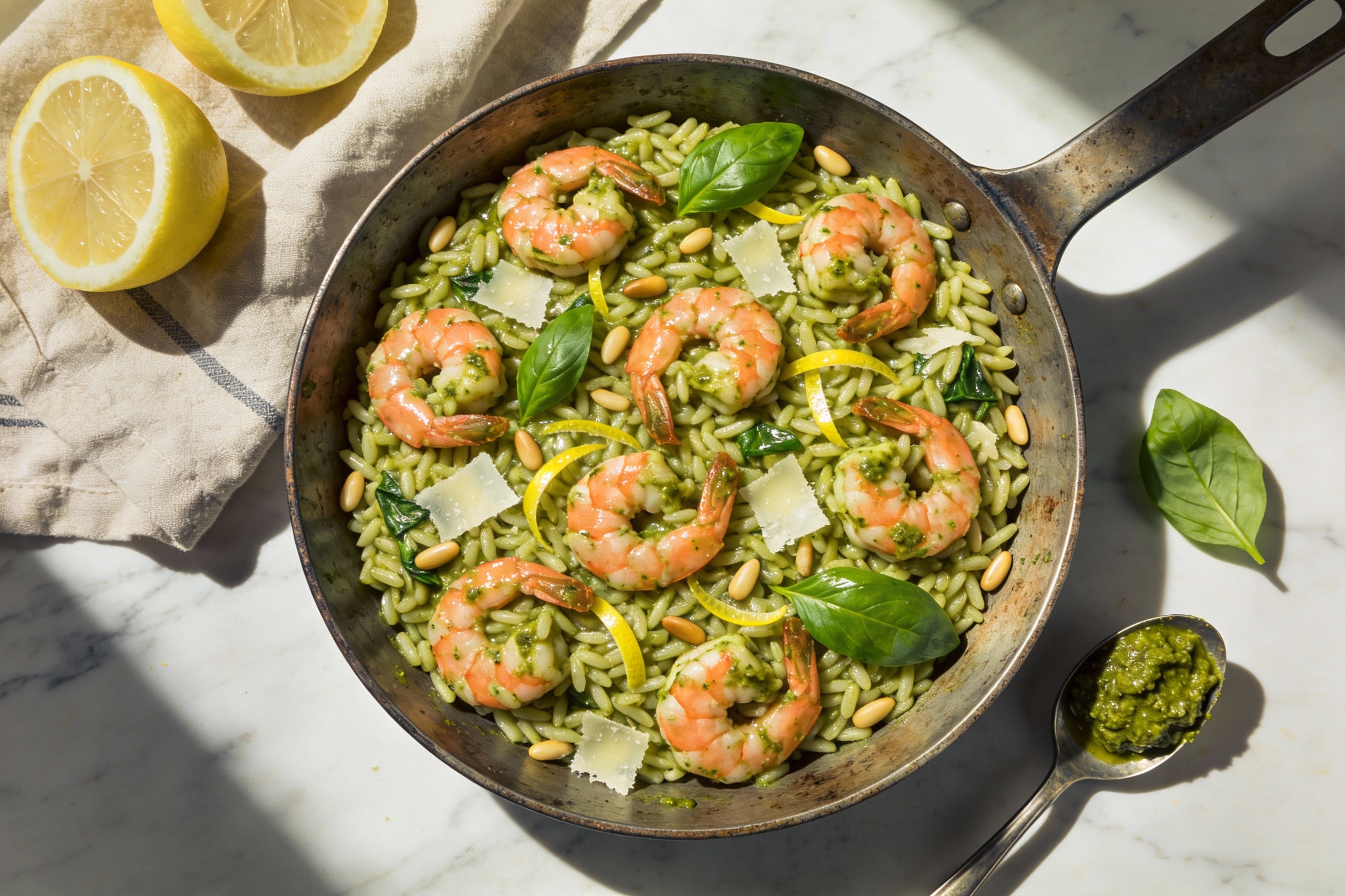 Pesto Shrimp Orzo That Tastes Like Summer Party Food