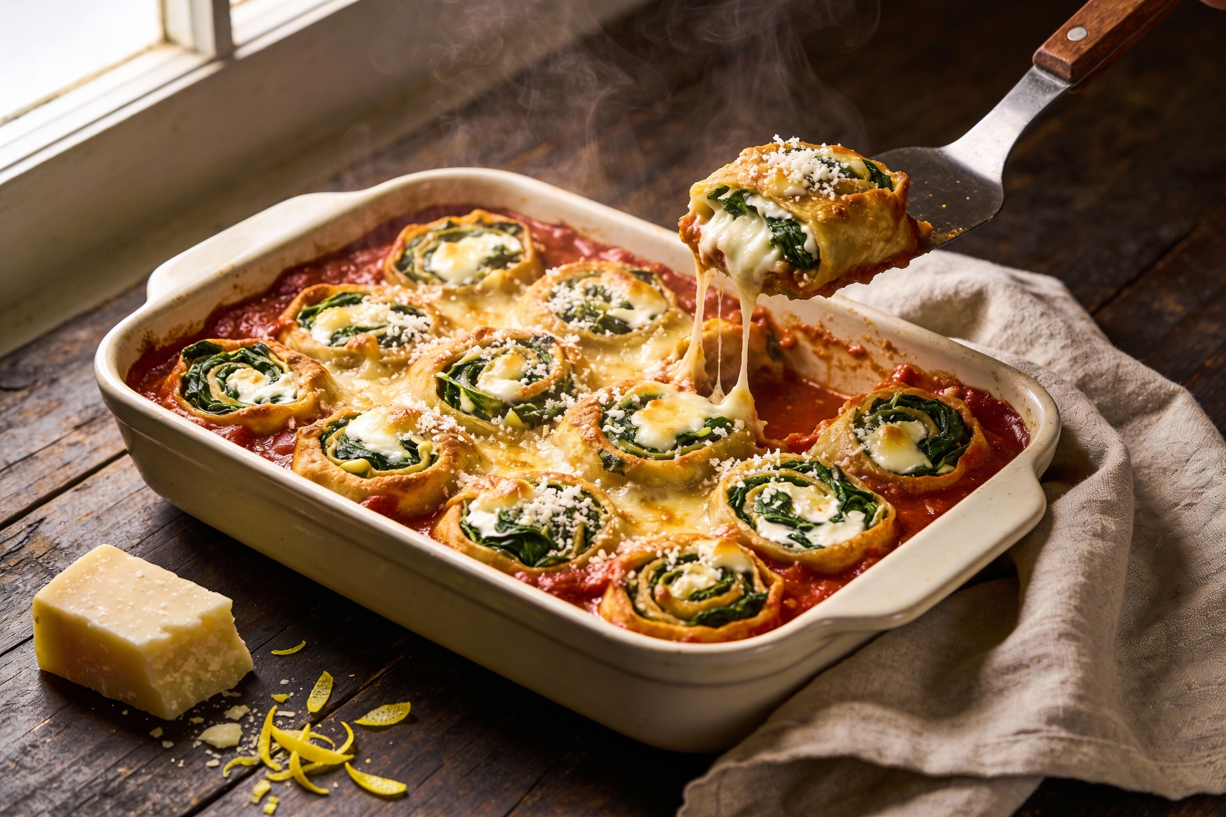 Baked Spinach Ricotta Rolls Weeknight Comfort Win