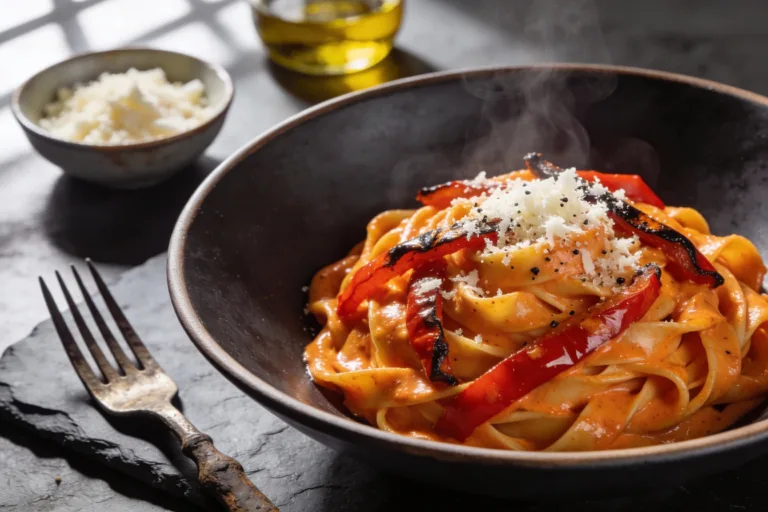 Roasted Red Pepper Alfredo That Beats Restaurant Pasta