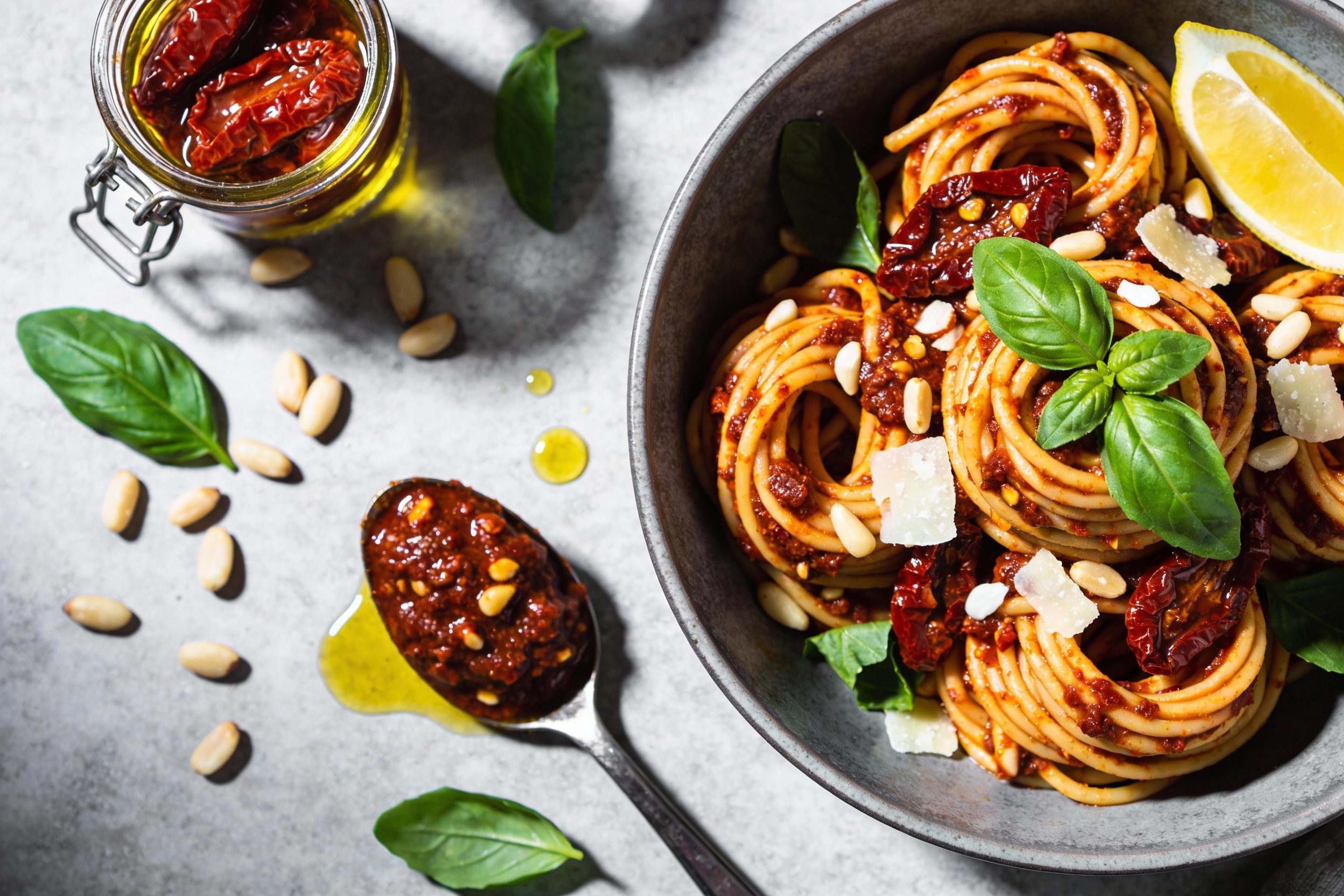 Sun-Dried Tomato Pesto Pasta in 15 Minutes Flat