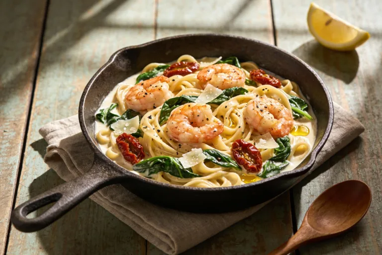Tuscan Garlic Shrimp Pasta That Tastes Like Vacation