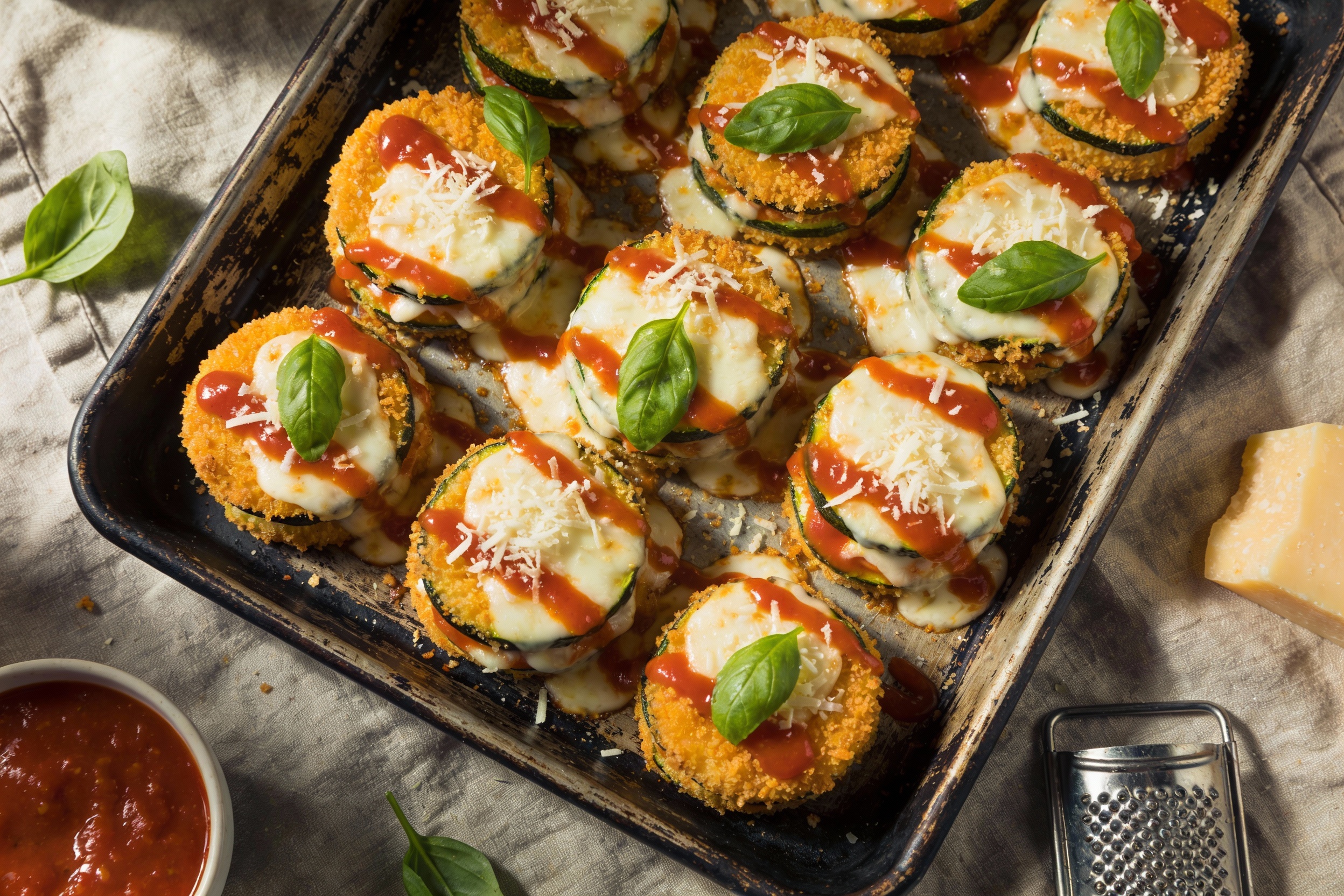 Baked Zucchini Parmesan That Stays Crispy and Cheesy