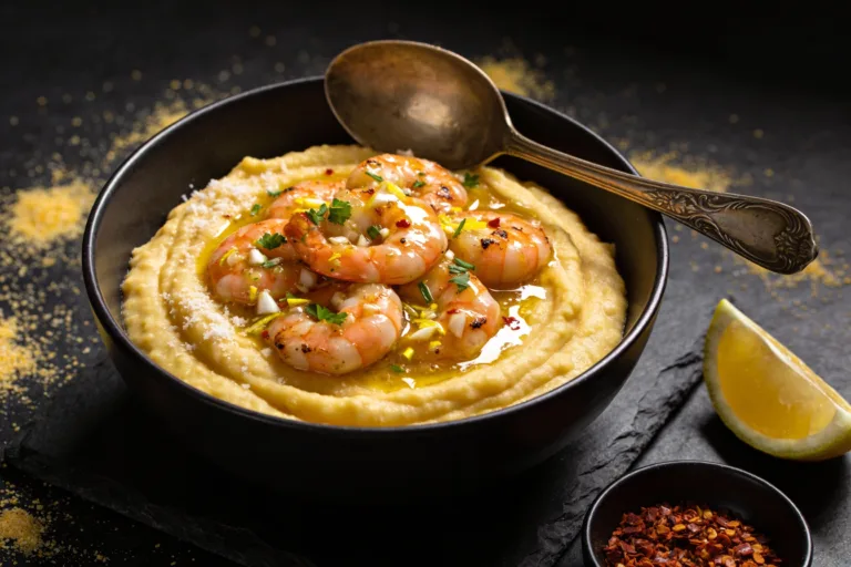 Garlic Butter Shrimp Polenta in 20 Minutes Tonight