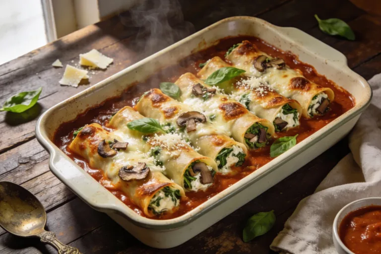 Baked Spinach Mushroom Manicotti That Wows Every Time
