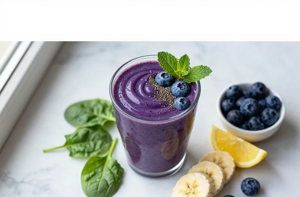 Blueberry Spinach Detox Smoothie That Tastes Like Dessert
