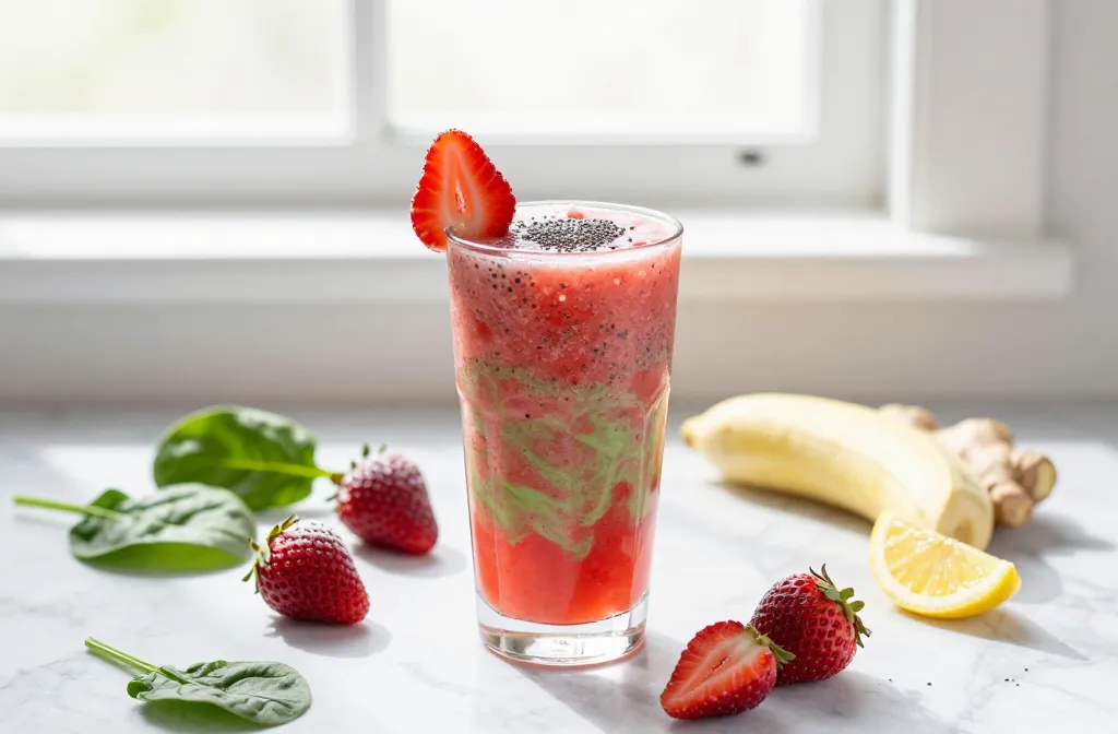 Strawberry Green Detox Smoothie That Actually Slaps