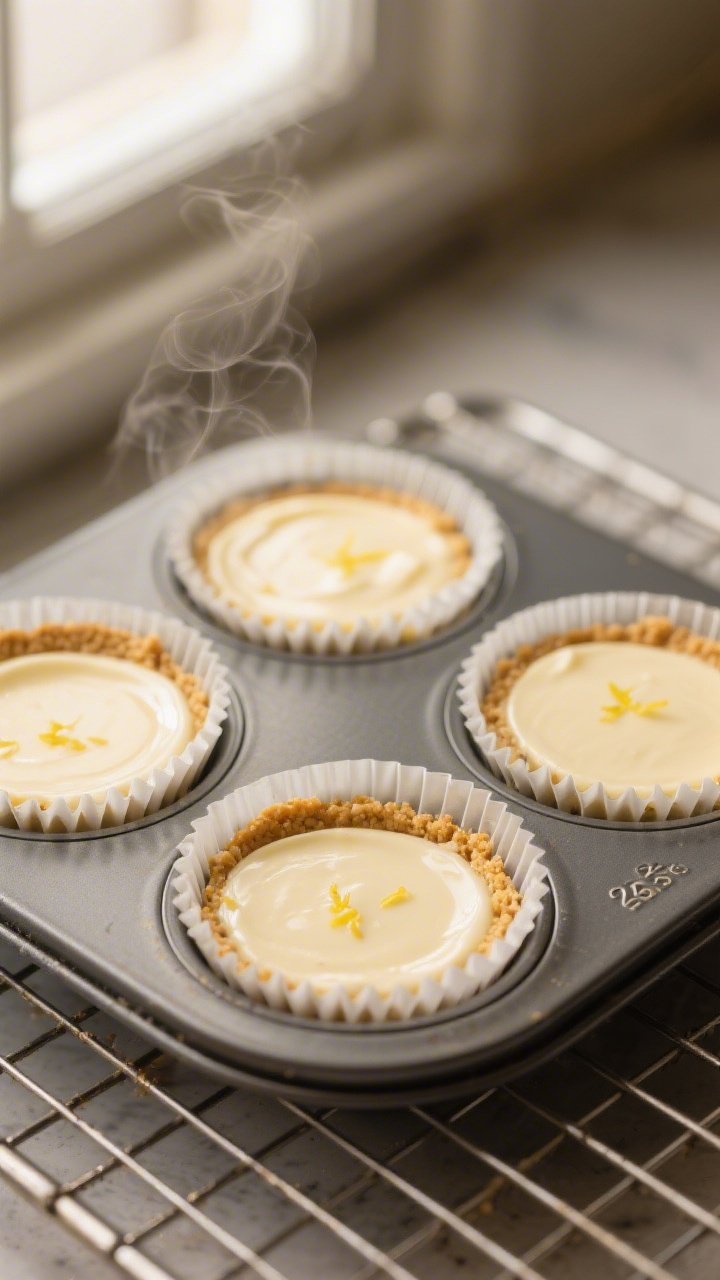 Close-up detail, cooking process: A muffin tin lined with paper liners filled three-quarters with si