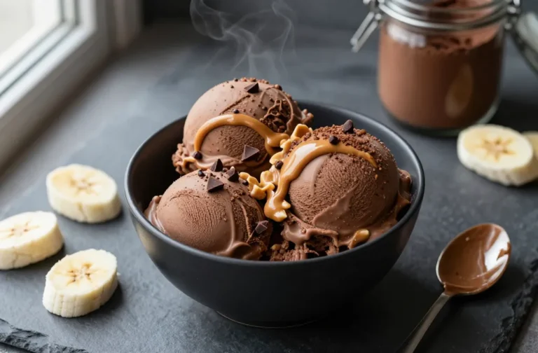 Ridiculously Creamy Chocolate Peanut Butter Banana Ice Cream