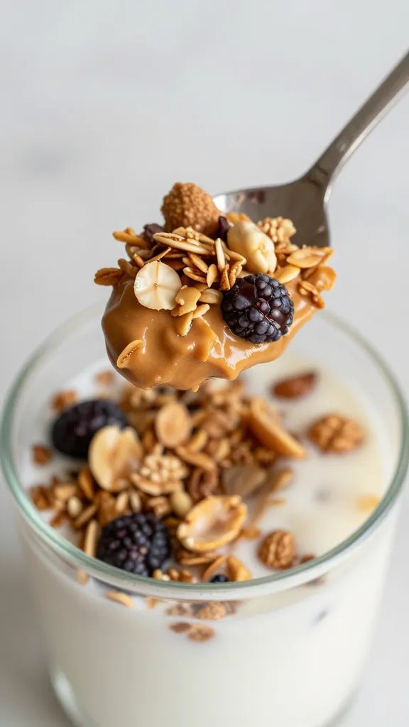 macro spoonful from peanut butter granola yogurt cup