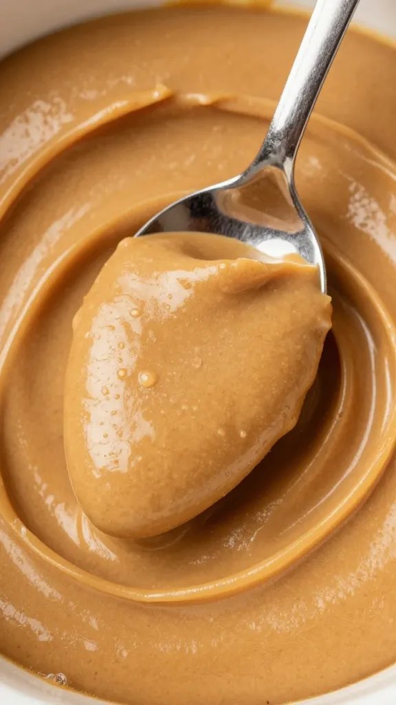 spoonful of peanut butter cookie dough, glossy, overhead closeup