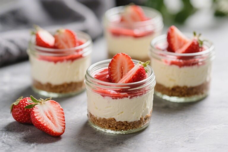 Strawberry Protein Cheesecake Jars – A Creamy, High-Protein Treat