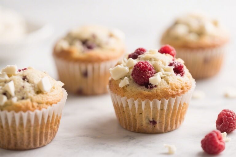 Keto Raspberry White Chocolate Muffins – Soft, Sweet, and Low-Carb