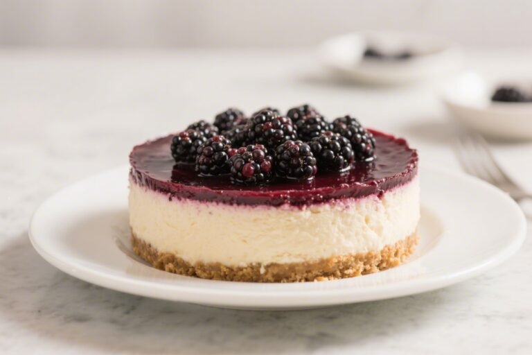 Low-Calorie Blackberry Cheesecake – Light, Creamy, and Bursting With Berries