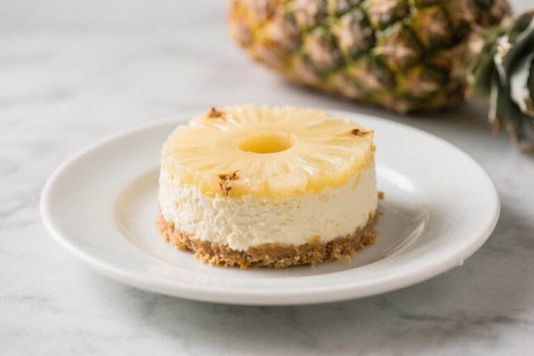 Low-Calorie Pineapple Coconut Cheesecake – Light, Tropical, and Creamy