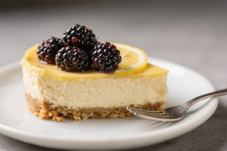 Low-Calorie Blackberry Lemon Cheesecake – Bright, Creamy, and Guilt-Friendly