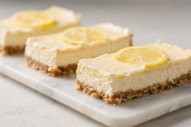 High Protein Lemon Cheesecake Bars – Bright, Creamy, and Satisfying