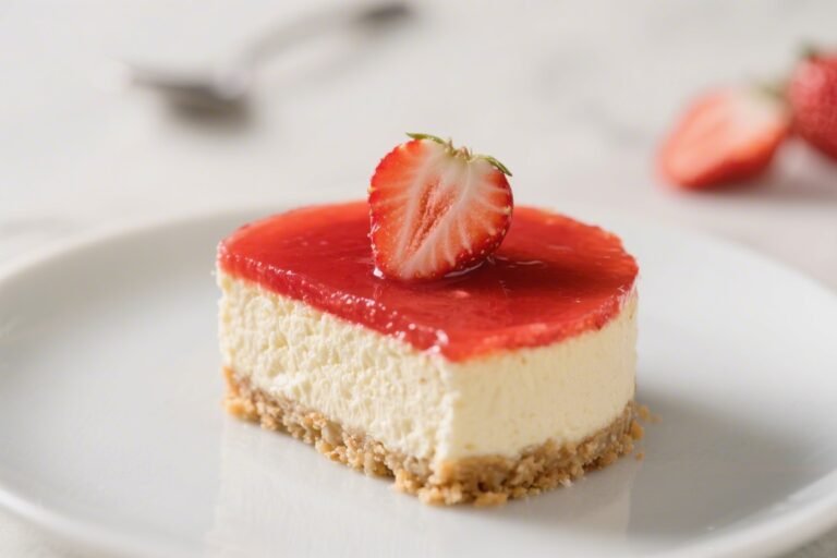 Low-Calorie Strawberry Vanilla Cheesecake – Light, Creamy, and Fresh