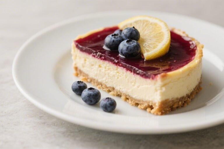 Low-Calorie Blueberry Lemon Cheesecake – Bright, Creamy, and Satisfying