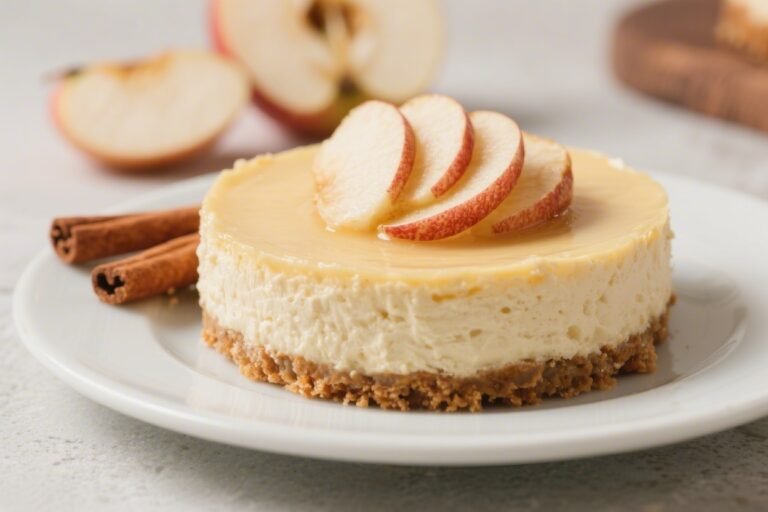 Low-Calorie Apple Cinnamon Cheesecake – Light, Creamy, and Comforting