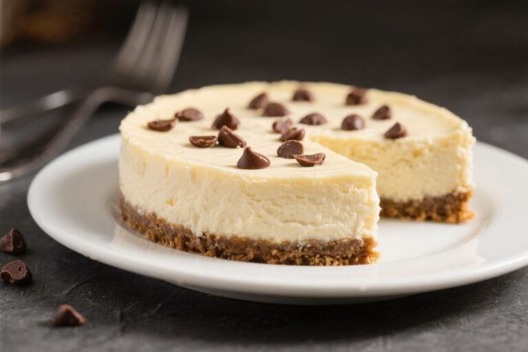 Low-Calorie Chocolate Chip Cheesecake – Light, Creamy, and Comforting
