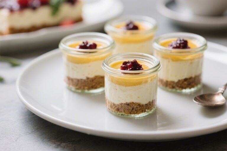 Low-Calorie Mini No-Bake Cheesecake Jars – Light, Creamy, and Ready Fast