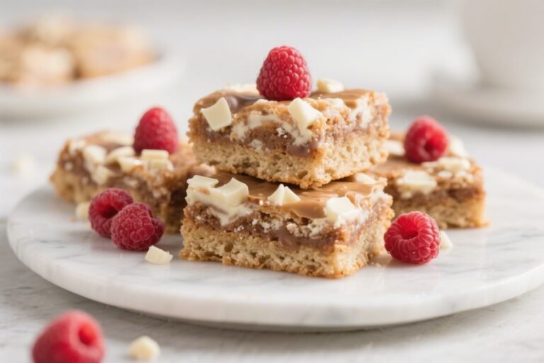 Protein White Chocolate Raspberry Blondies – Soft, Chewy, and Packed With Flavor