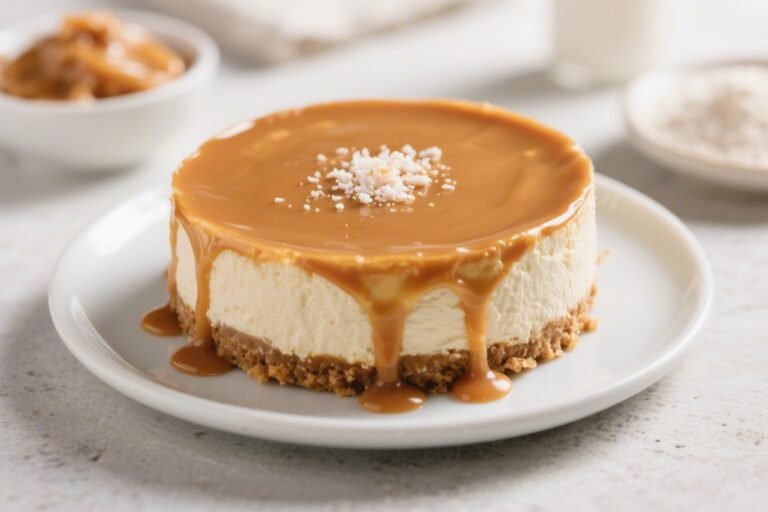 Salted Caramel Protein Cheesecake – Creamy, Light, and Satisfying