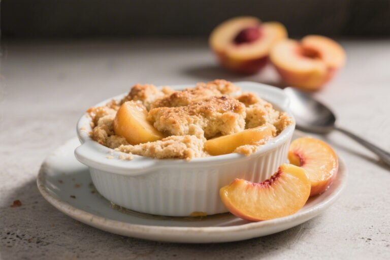 High Protein Peach Cobbler – A Cozy Dessert With a Nutritious Boost