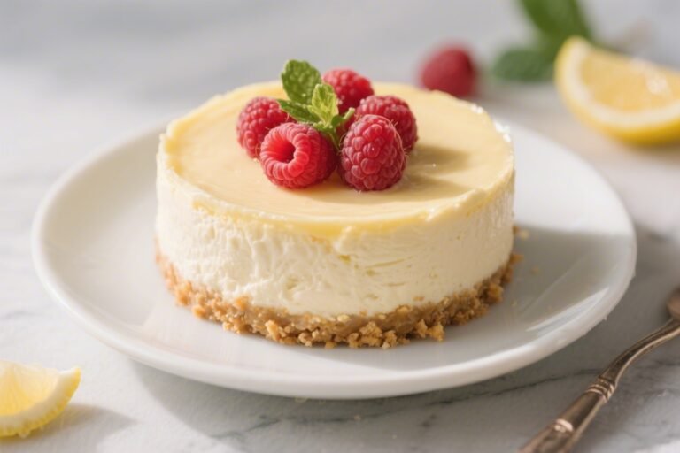 Low-Calorie Raspberry Lemon Cheesecake – Bright, Fresh, and Light