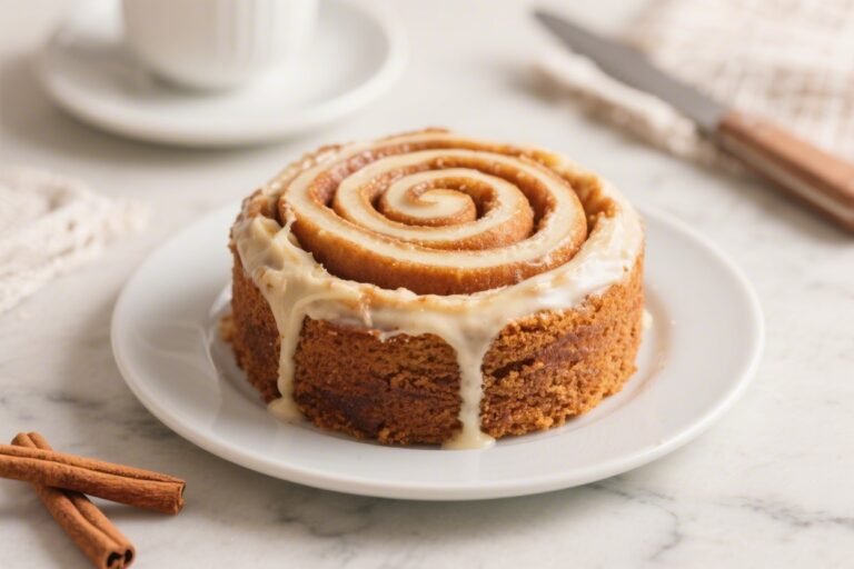 High Protein Cinnamon Roll Protein Cake – A Cozy, Better-For-You Treat