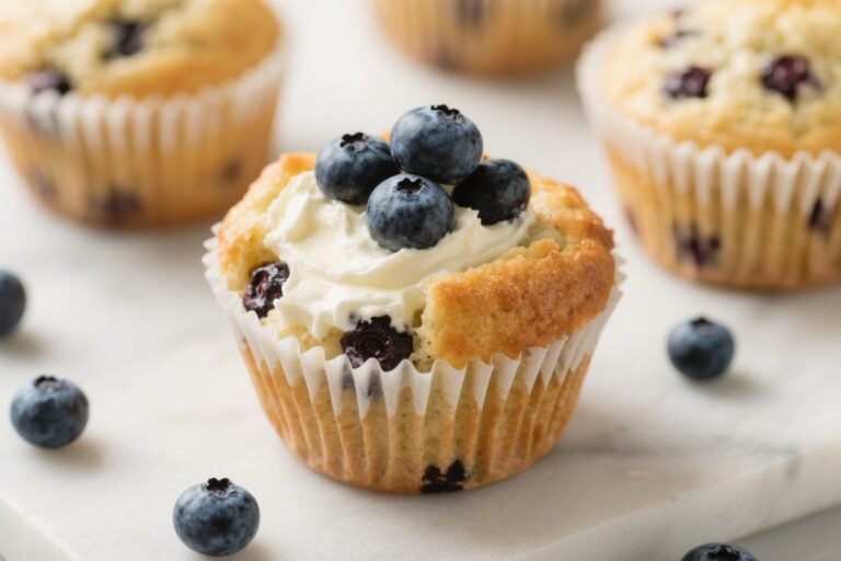 Keto Blueberry Cream Cheese Muffins – Tender, Tangy, and Low-Carb