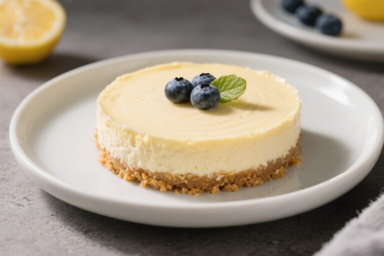 Low-Calorie Lemon Blueberry Cheesecake – Bright, Fresh, and Light