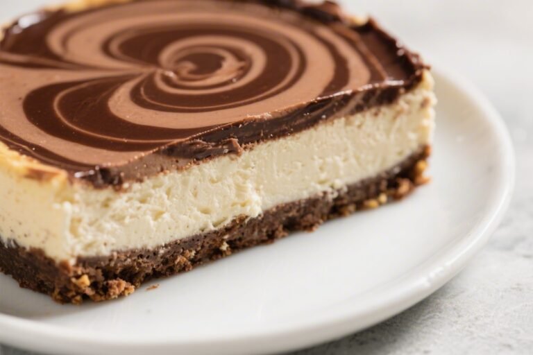 Low-Calorie Chocolate Swirl Cheesecake – Light, Creamy, and Satisfying