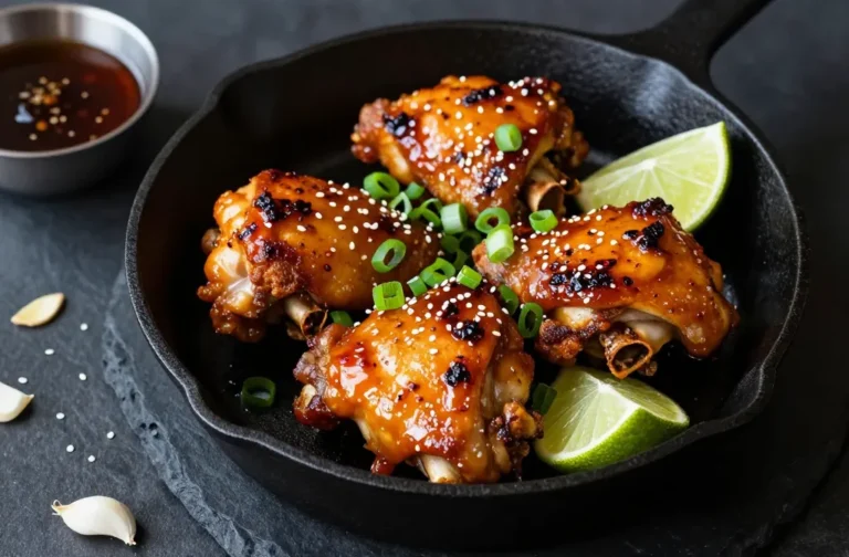 Crispy Sticky Spicy Honey Sriracha Chicken Thighs