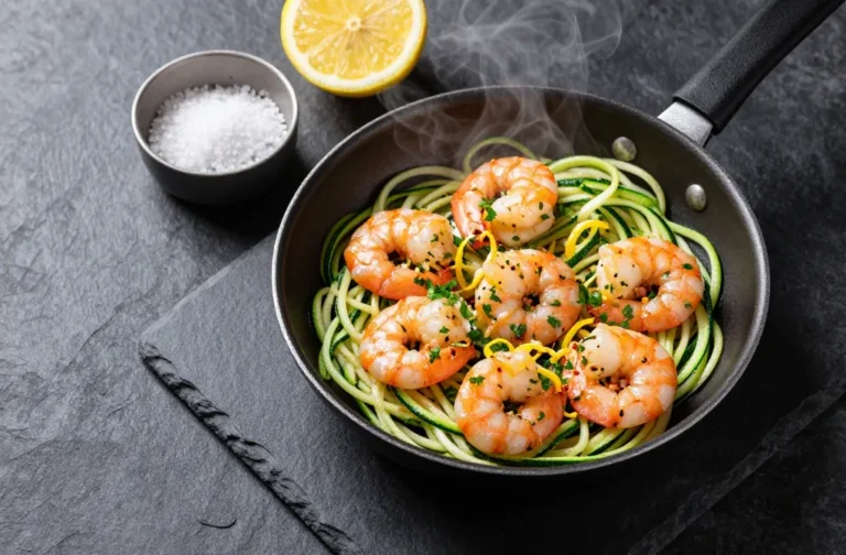 Lemon Garlic Shrimp with Zucchini Noodles in 20 Minutes
