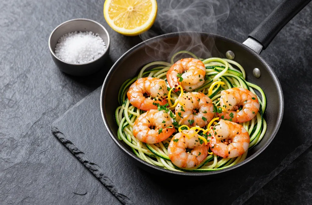 Lemon Garlic Shrimp with Zucchini Noodles in 20 Minutes