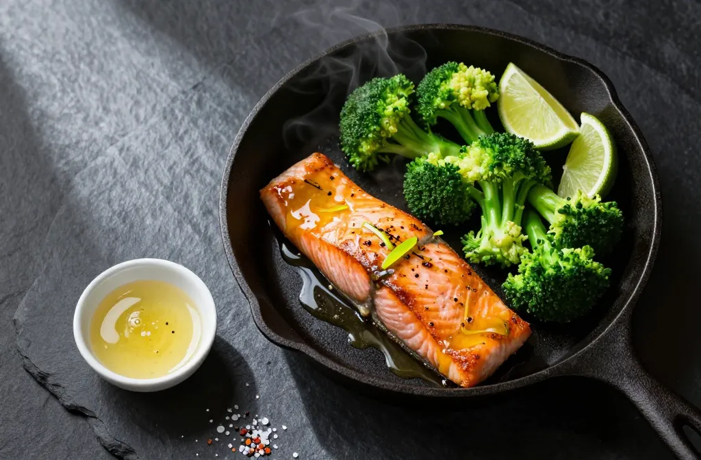 30-Minute Honey Lime Salmon with Steamed Broccoli