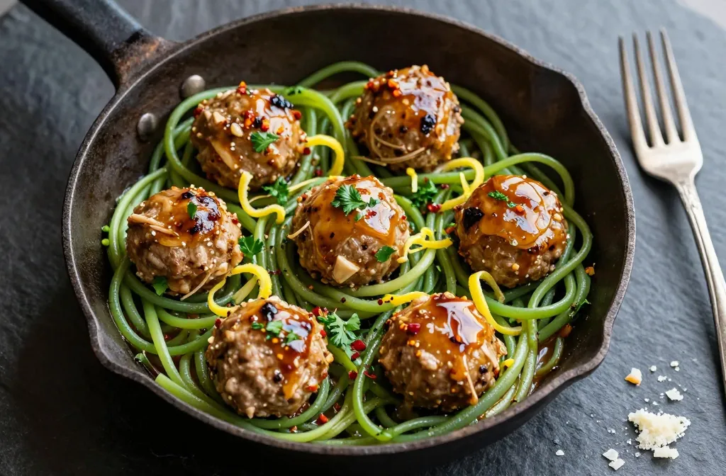 Garlic Butter Turkey Meatballs with Zoodles That Slap