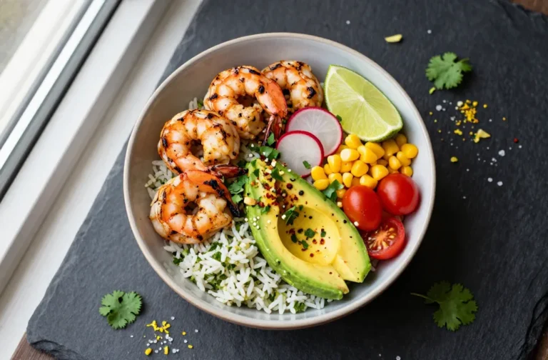 Cilantro Lime Shrimp & Avocado Bowl That Slaps Fast