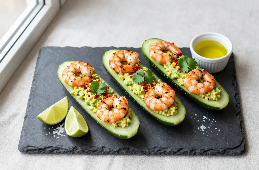 Shrimp & Avocado Cucumber Boats You’Ll Crave Daily
